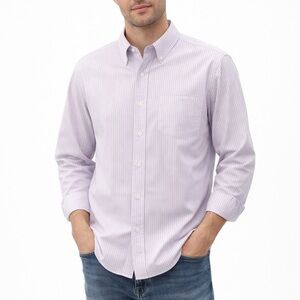 GAP Men’s 2XL Purple Striped Button Down Cotton or Women’s Winter Layering Shirt